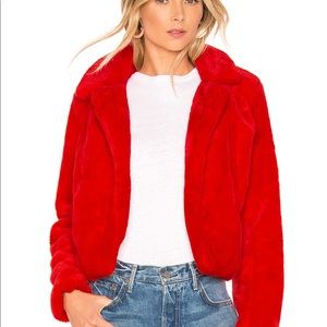 Blank NYC cropped fur jacket